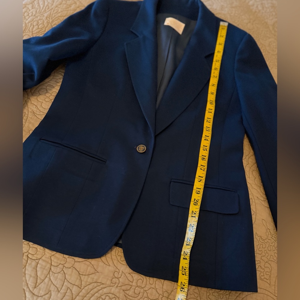 Vintage 70s Pendleton Gorgeous Classic Navy Blue 100% Virgin Wool Blazer, Sz 10 - Picture 12 of 15